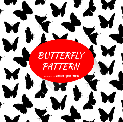 Butterfly silhouettes pattern