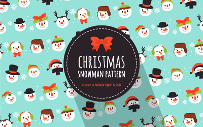 Flat Christmas snowmen pattern